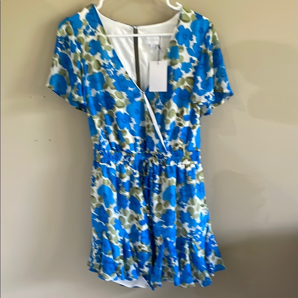 Sugarlips Blue and Green Floral Romper